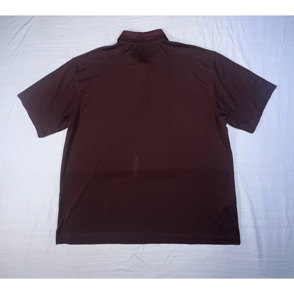PGA Tour Polo Shirt‎ Mens 2XL Burgundy Performance Golf Polyester Stretch - Picture 2 of 8
